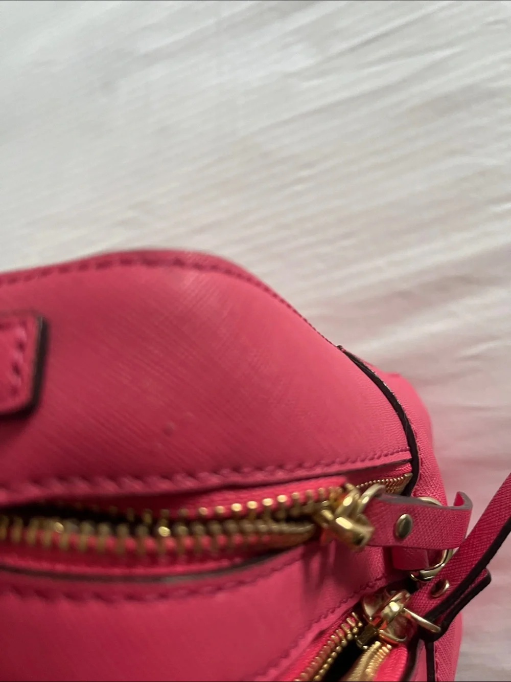 kate spade Bright Pink Saffiano Satchel with Gold Hardware